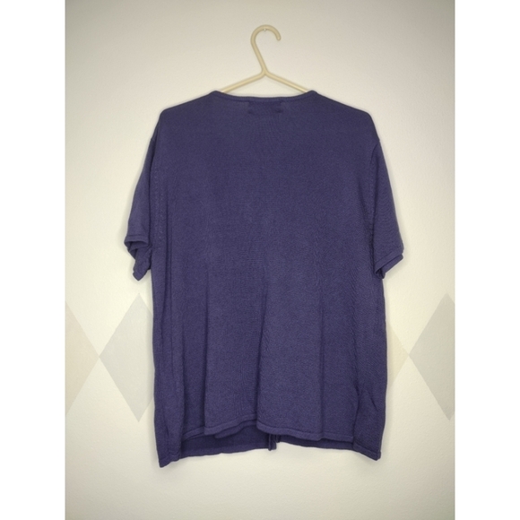 Sag Harbor purple top with attached cardigan look - Picture 2 of 11